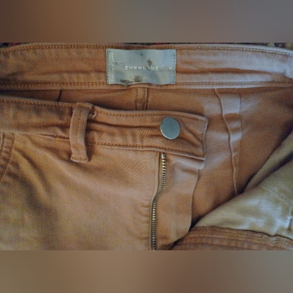 🍒 Everlane The Slim Leg Crop High Rise Mustard Yellow Jeans - Picture 4 of 5